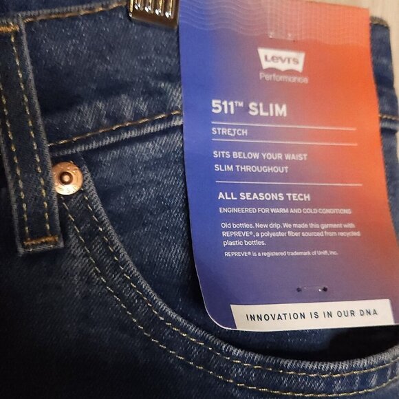 Levi's New Mens 511 Slim Denim Jeans 38x30 - Picture 5 of 9